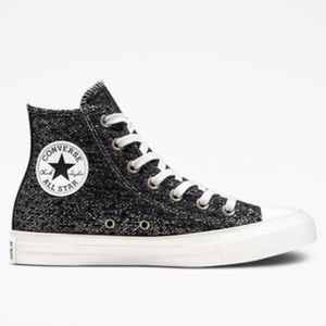 Glittery platform Black converse